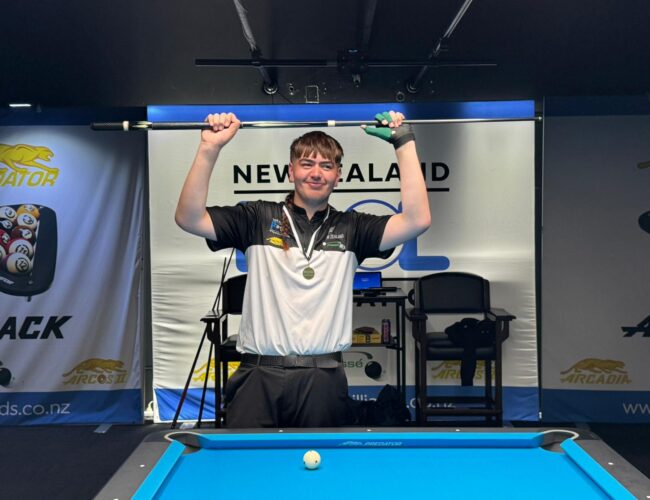 Manaia McQueen dominates the NZPA Predator New Zealand U19 Boys 8-Ball Championship