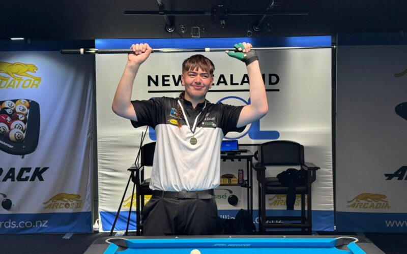 Manaia McQueen dominates the NZPA Predator New Zealand U19 Boys 8-Ball Championship